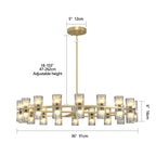 36” Modern Round Crystal Chandelier