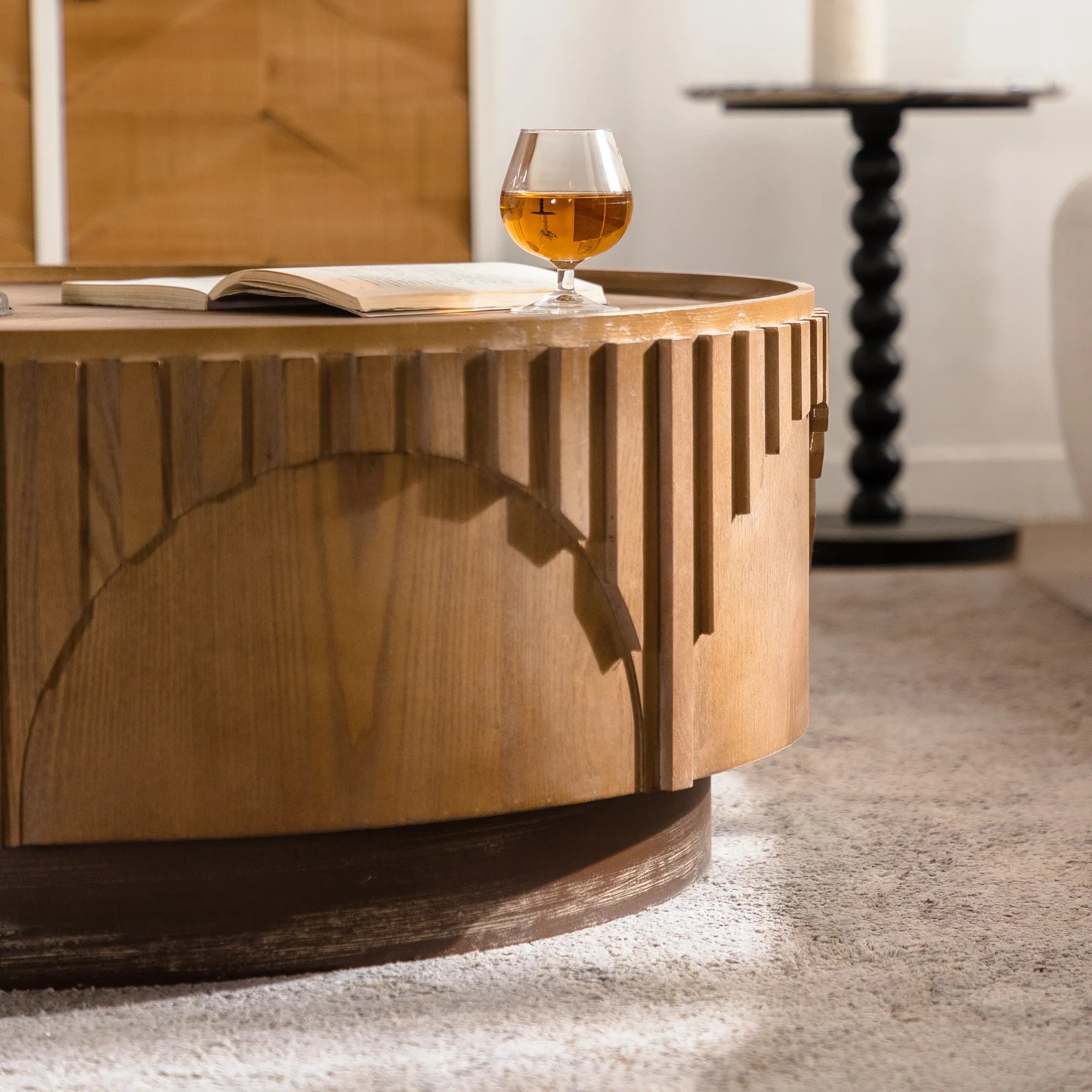 36" Round Wood Coffee Table