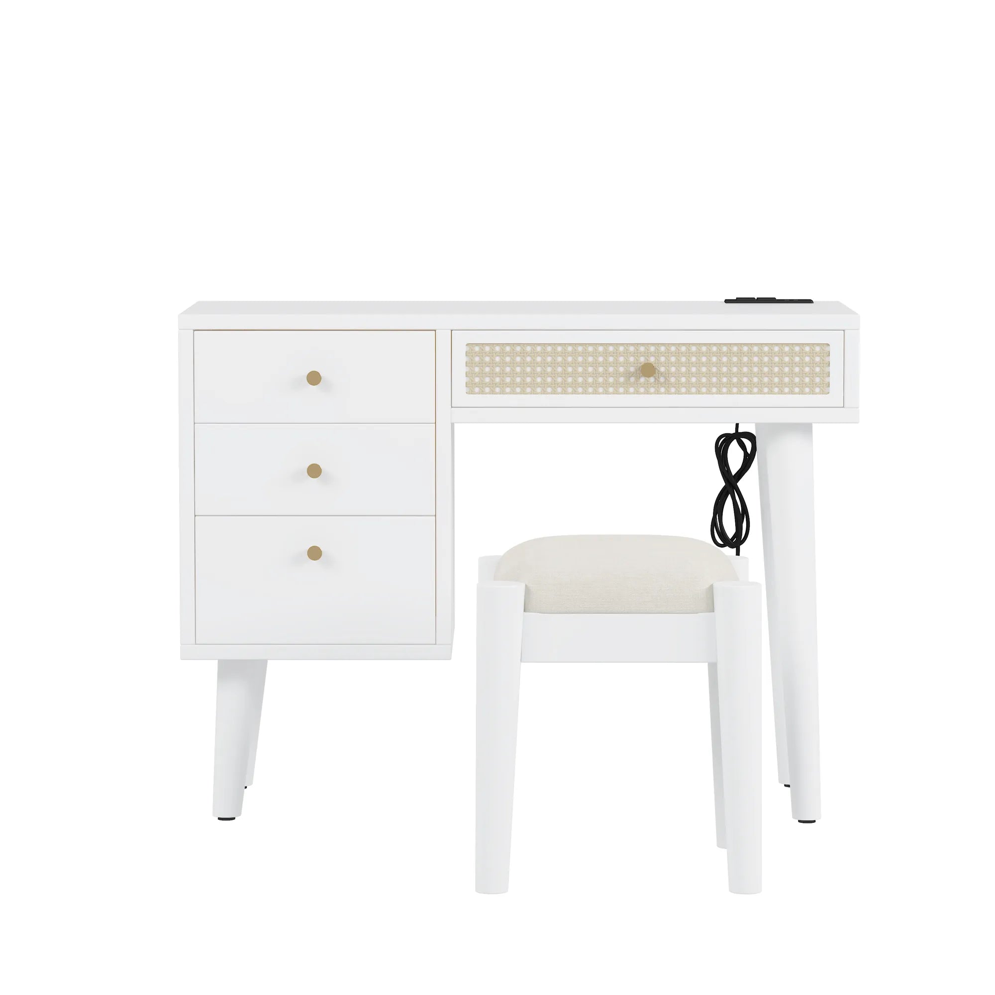 39” Boho Makeup Vanity Set with Stool
