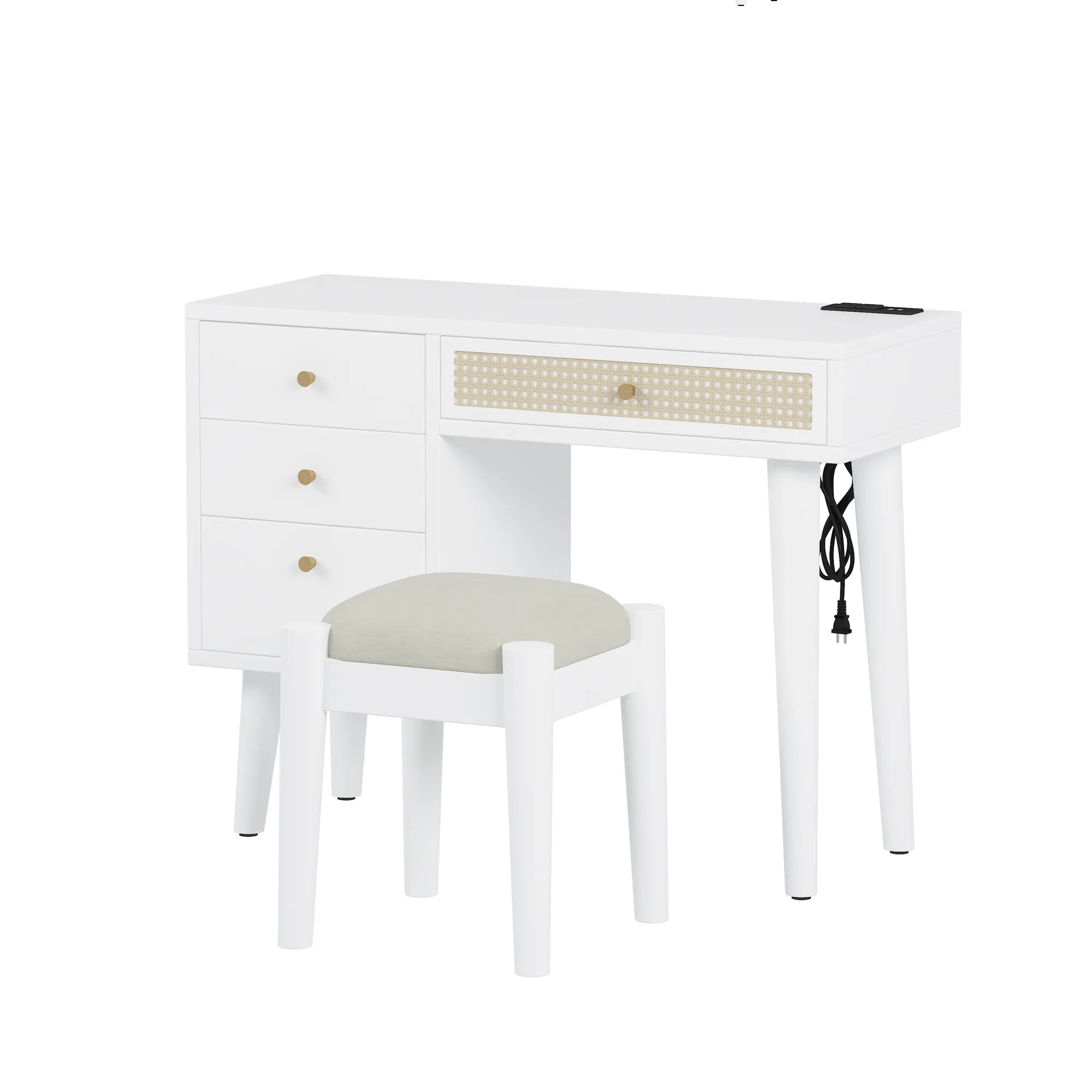 39” Boho Makeup Vanity Set with Stool