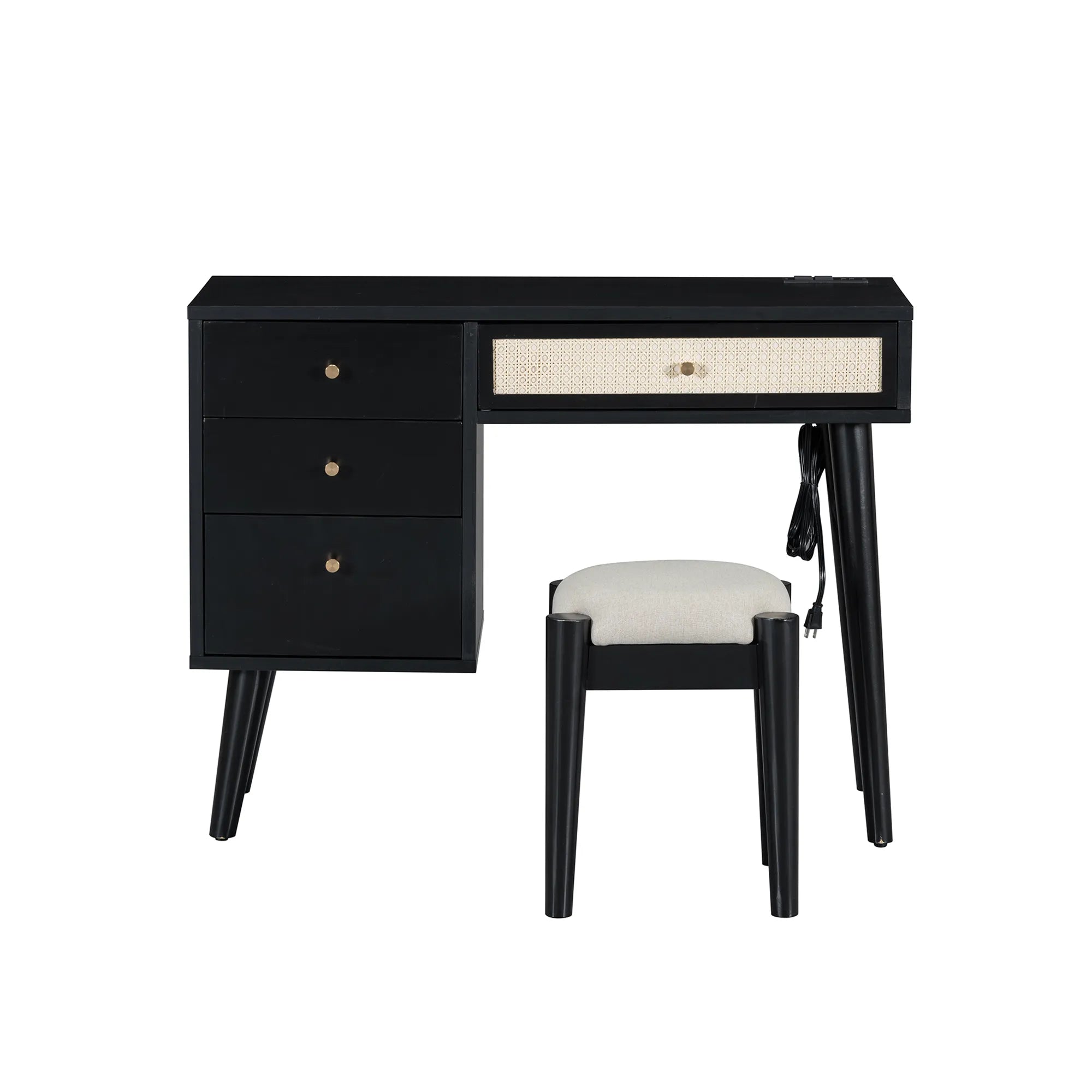 39” Boho Makeup Vanity Set with Stool