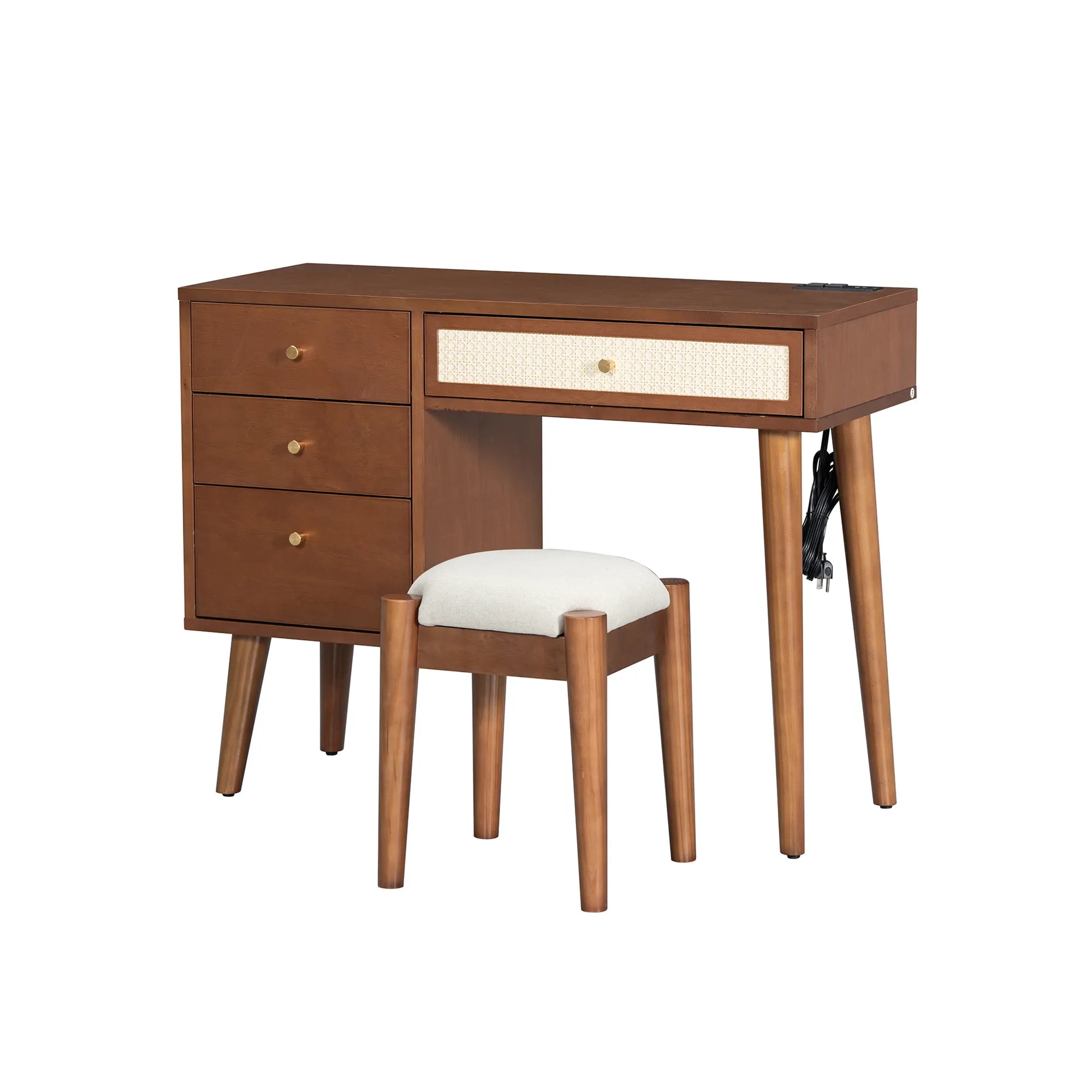 39” Boho Makeup Vanity Set with Stool