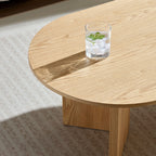 39" Modern MDF Oval Coffee Table With Sturdy Pedestal