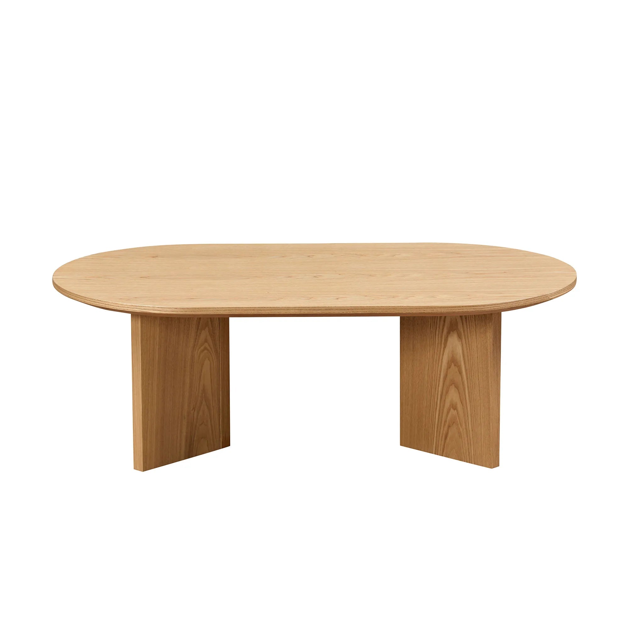 39" Modern MDF Oval Coffee Table With Sturdy Pedestal