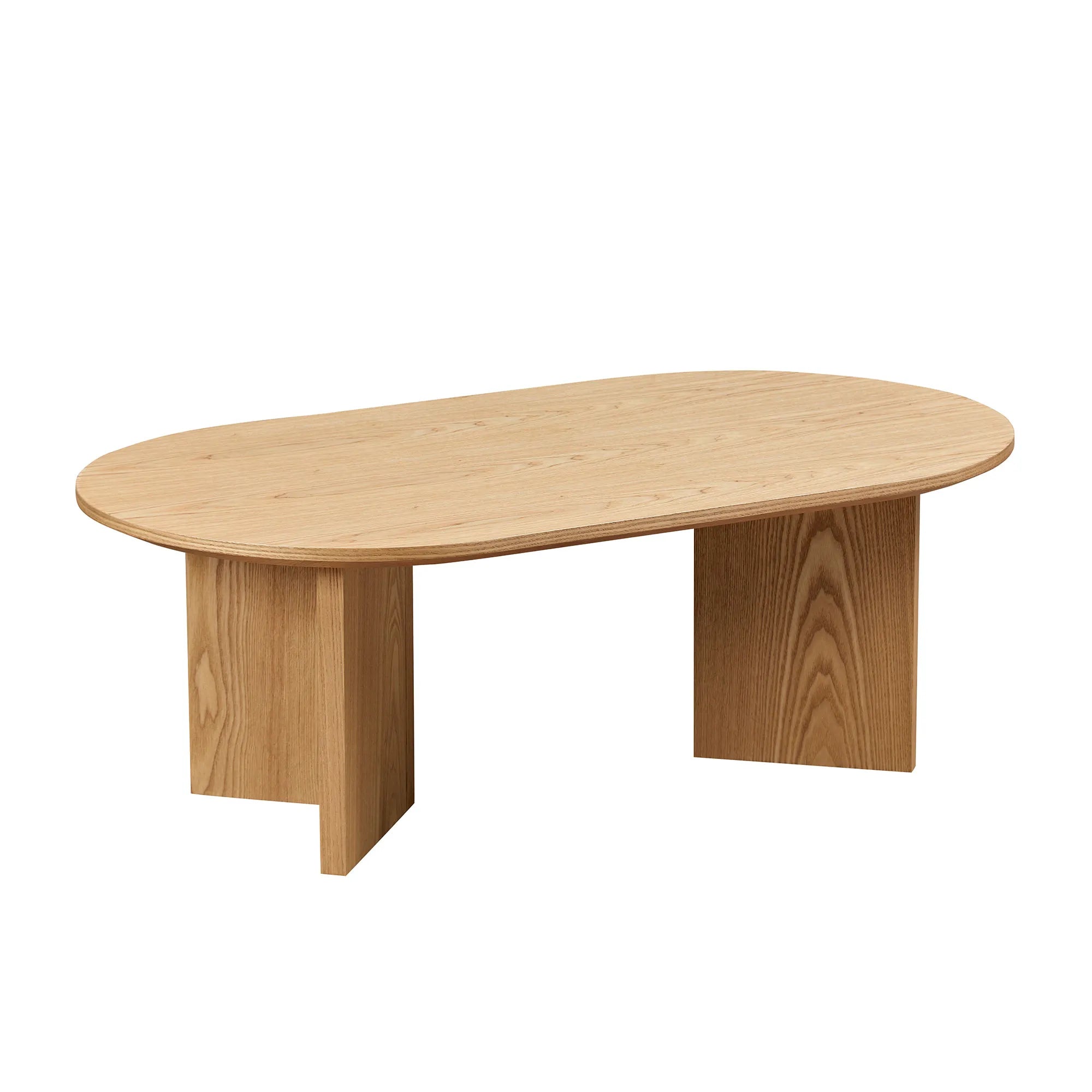 39" Modern MDF Oval Coffee Table With Sturdy Pedestal