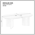 39" Modern MDF Oval Coffee Table With Sturdy Pedestal