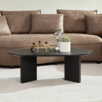 39" Modern MDF Oval Coffee Table With Sturdy Pedestal