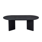 39" Modern MDF Oval Coffee Table With Sturdy Pedestal