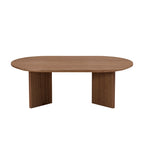39" Modern MDF Oval Coffee Table With Sturdy Pedestal
