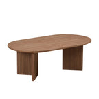 39" Modern MDF Oval Coffee Table With Sturdy Pedestal