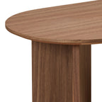 39" Modern MDF Oval Coffee Table With Sturdy Pedestal