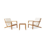 3 Pieces Wood Outdoor Patio Seat Set