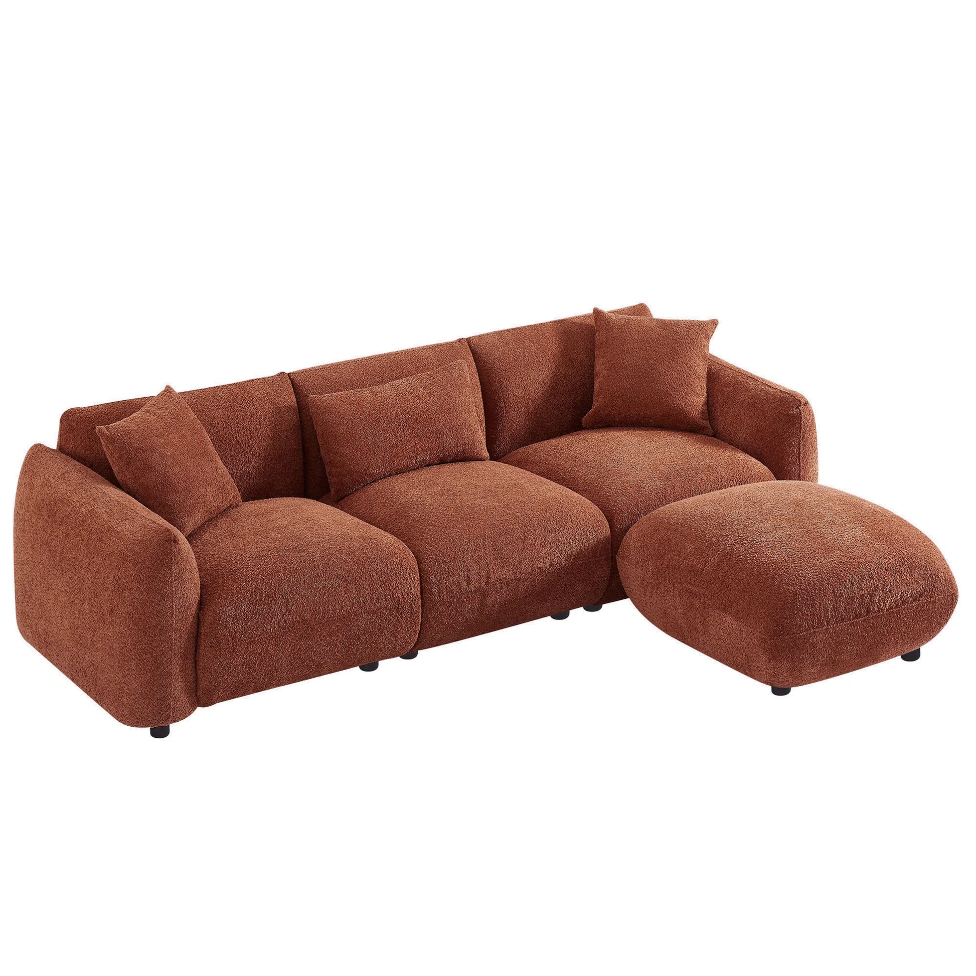 3 Seater Boucle Mid Century Modern Sofa