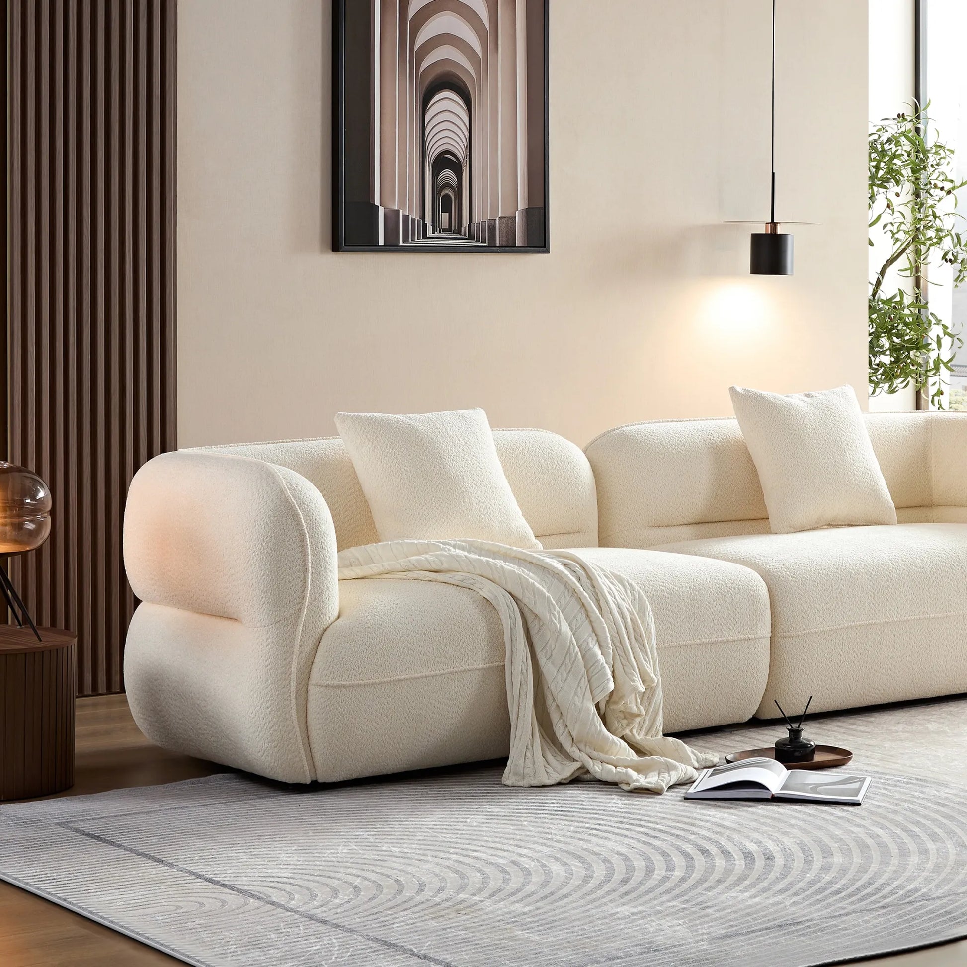 3 Seater Modern Sectional Sofa with Premium Fabric Upholstery