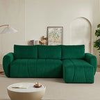 3 Seater Fabric Convertible Modern Sectional Sleeper Sofa Bed