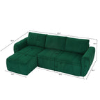 3 Seater Fabric Convertible Modern Sectional Sleeper Sofa Bed