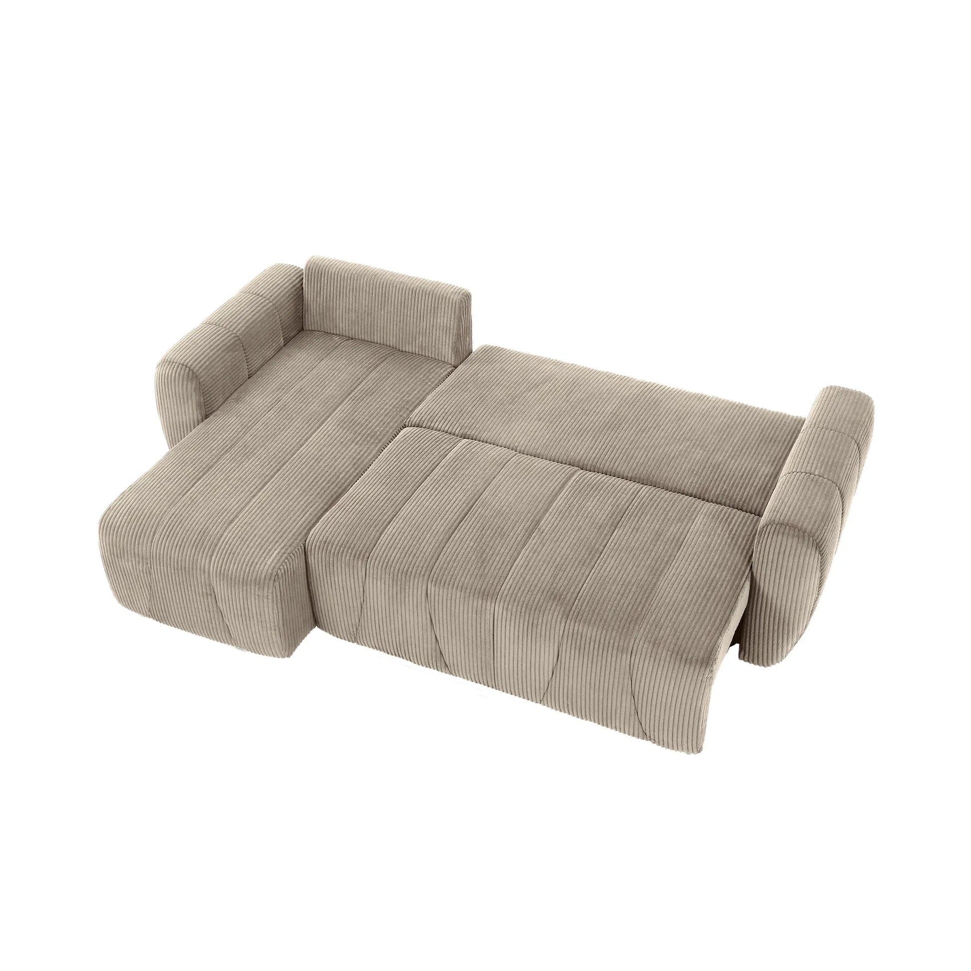 3 Seater Fabric Convertible Modern Sectional Sleeper Sofa Bed