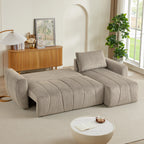 3 Seater Fabric Convertible Modern Sectional Sleeper Sofa Bed