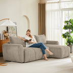 3 Seater Fabric Convertible Modern Sectional Sleeper Sofa Bed