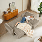 3 Seater Fabric Convertible Modern Sectional Sleeper Sofa Bed