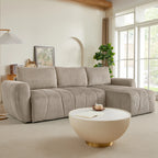 3 Seater Fabric Convertible Modern Sectional Sleeper Sofa Bed