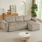 3 Seater Fabric Convertible Modern Sectional Sleeper Sofa Bed
