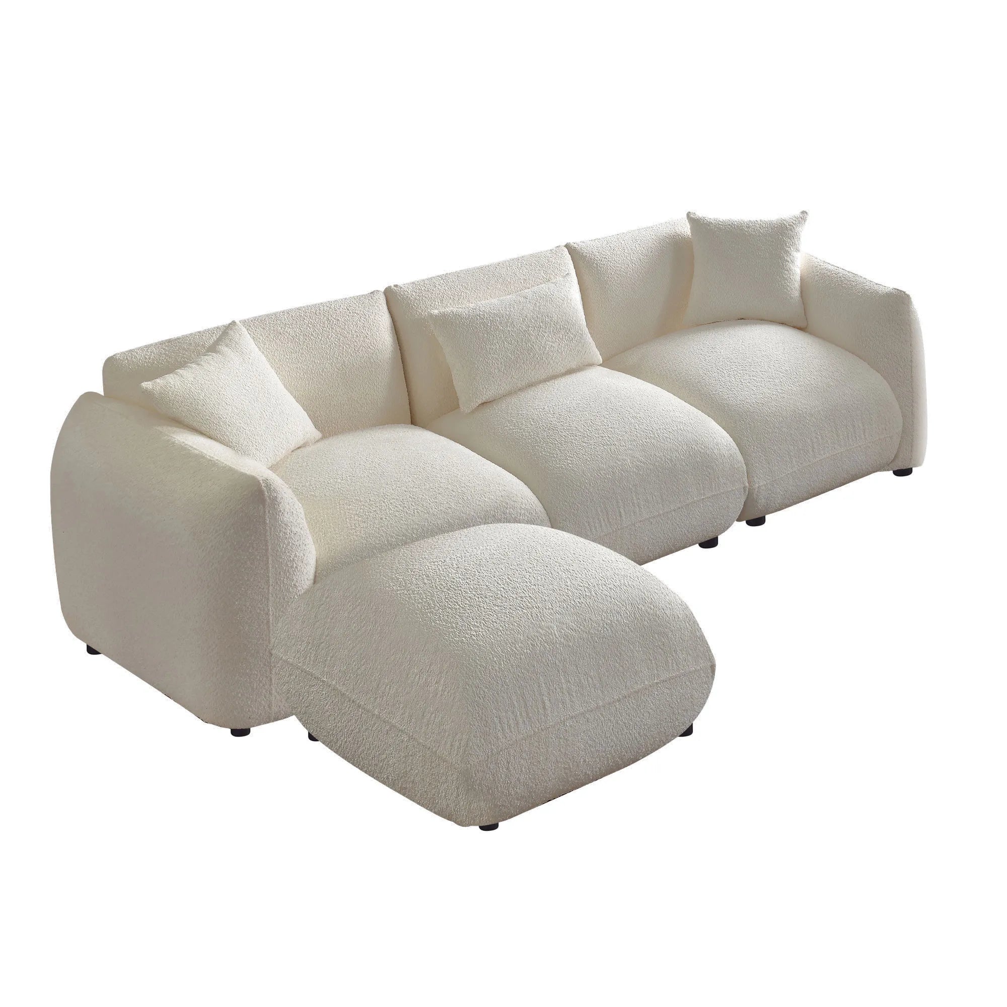 3 Seater Boucle Mid Century Modern Sofa