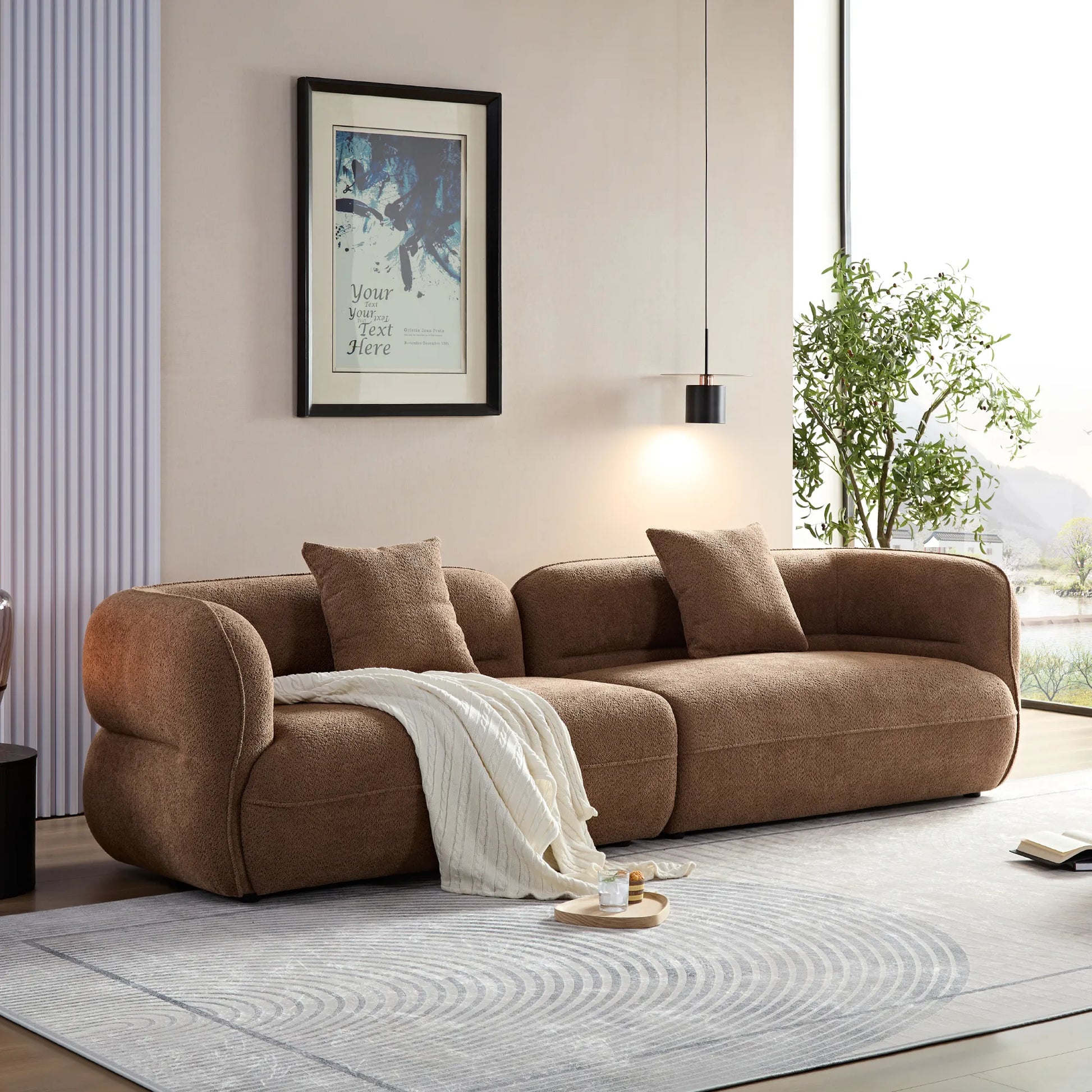3 Seater Modern Sectional Sofa with Premium Fabric Upholstery