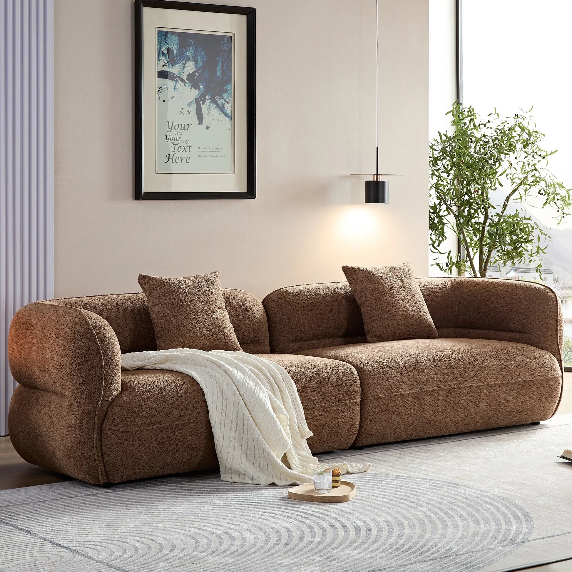 3 Seater Modern Sectional Sofa with Premium Fabric Upholstery
