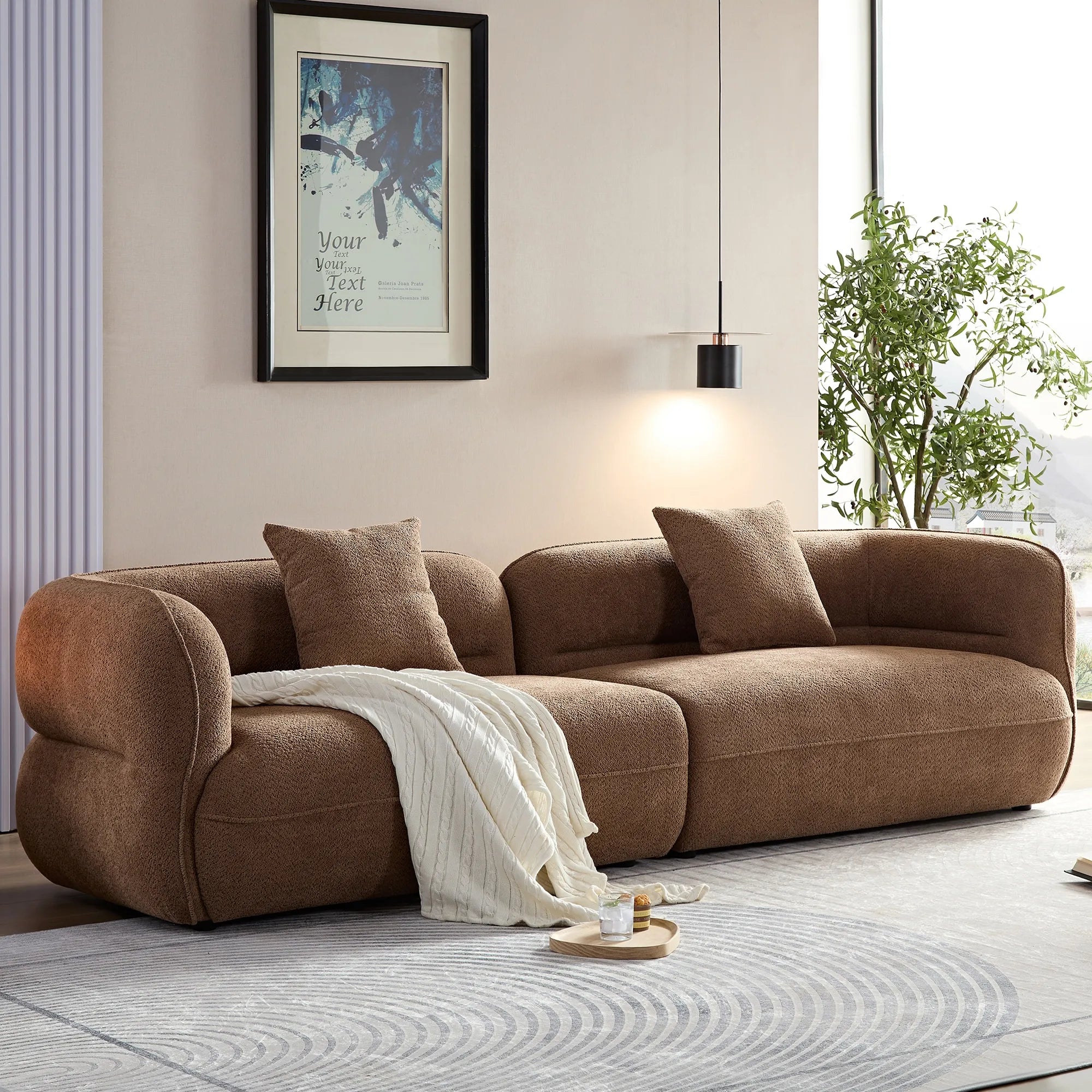 3 Seater Modern Sectional Sofa with Premium Fabric Upholstery