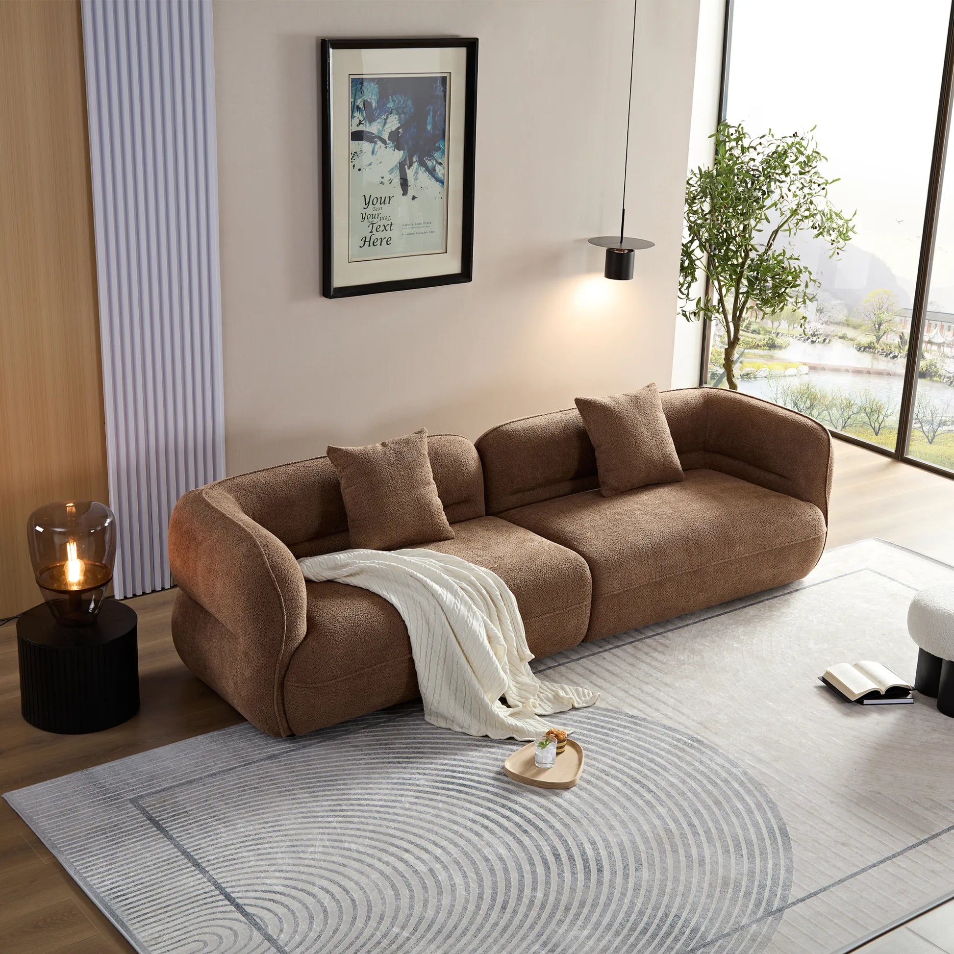 3 Seater Modern Sectional Sofa with Premium Fabric Upholstery