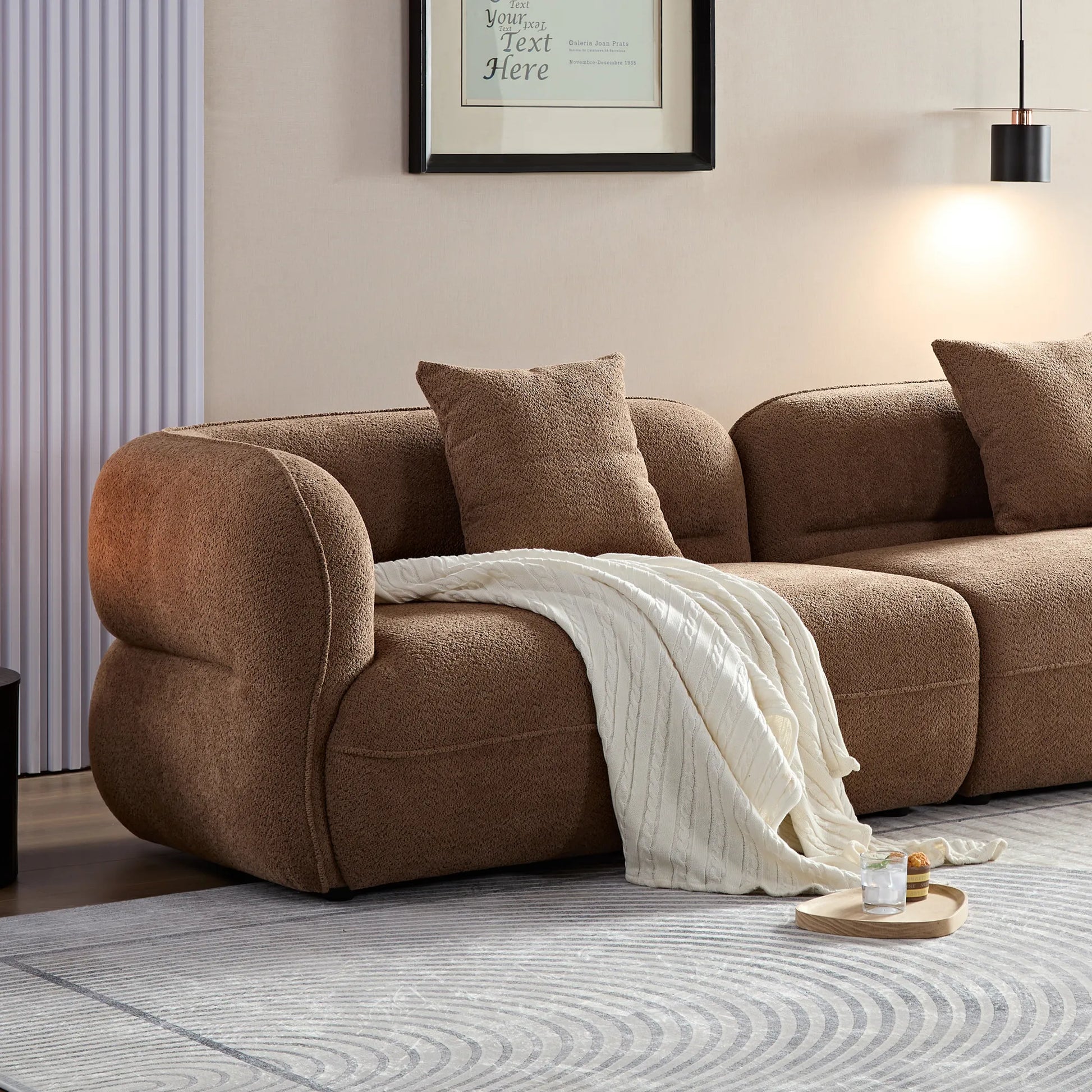 3 Seater Modern Sectional Sofa with Premium Fabric Upholstery