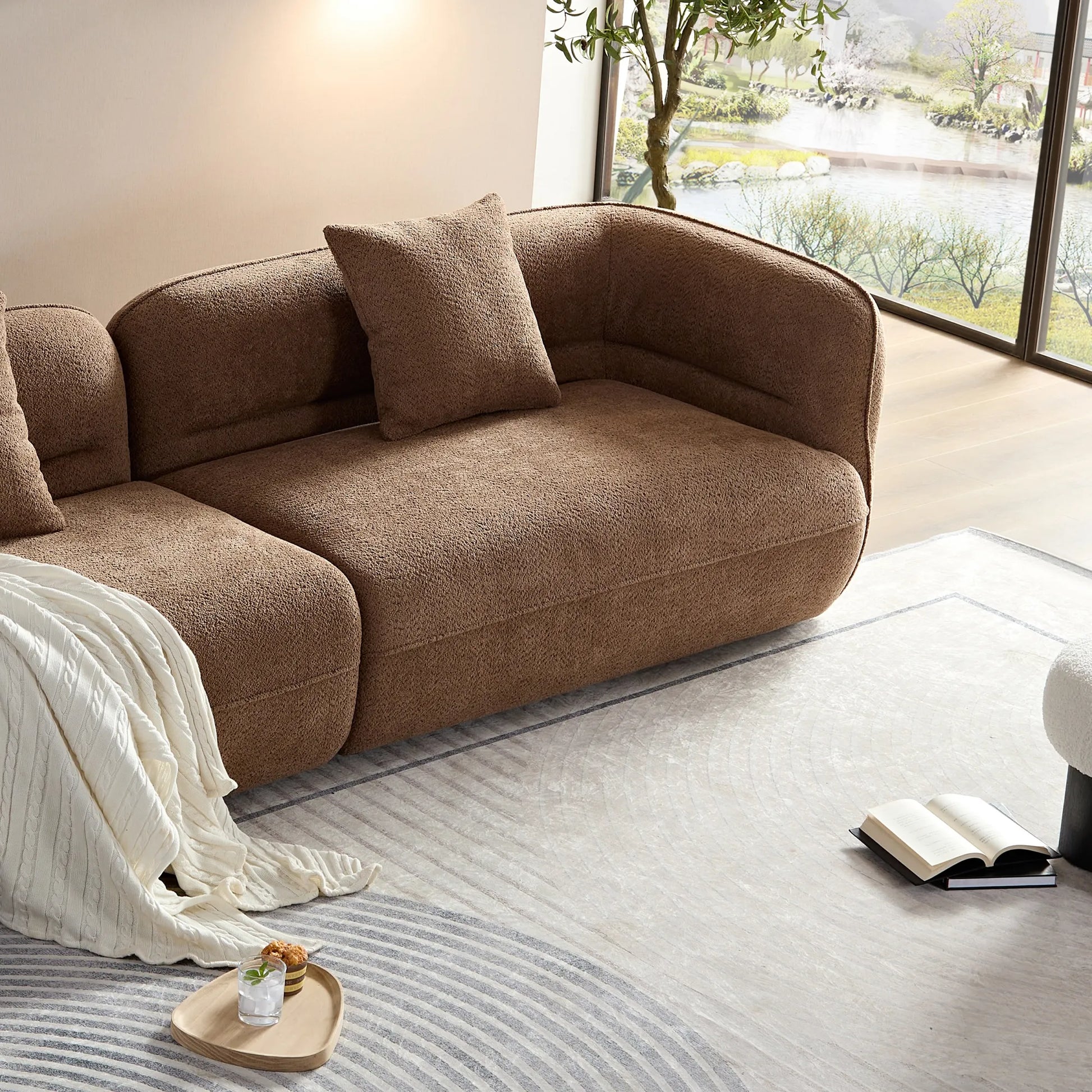 3 Seater Modern Sectional Sofa with Premium Fabric Upholstery