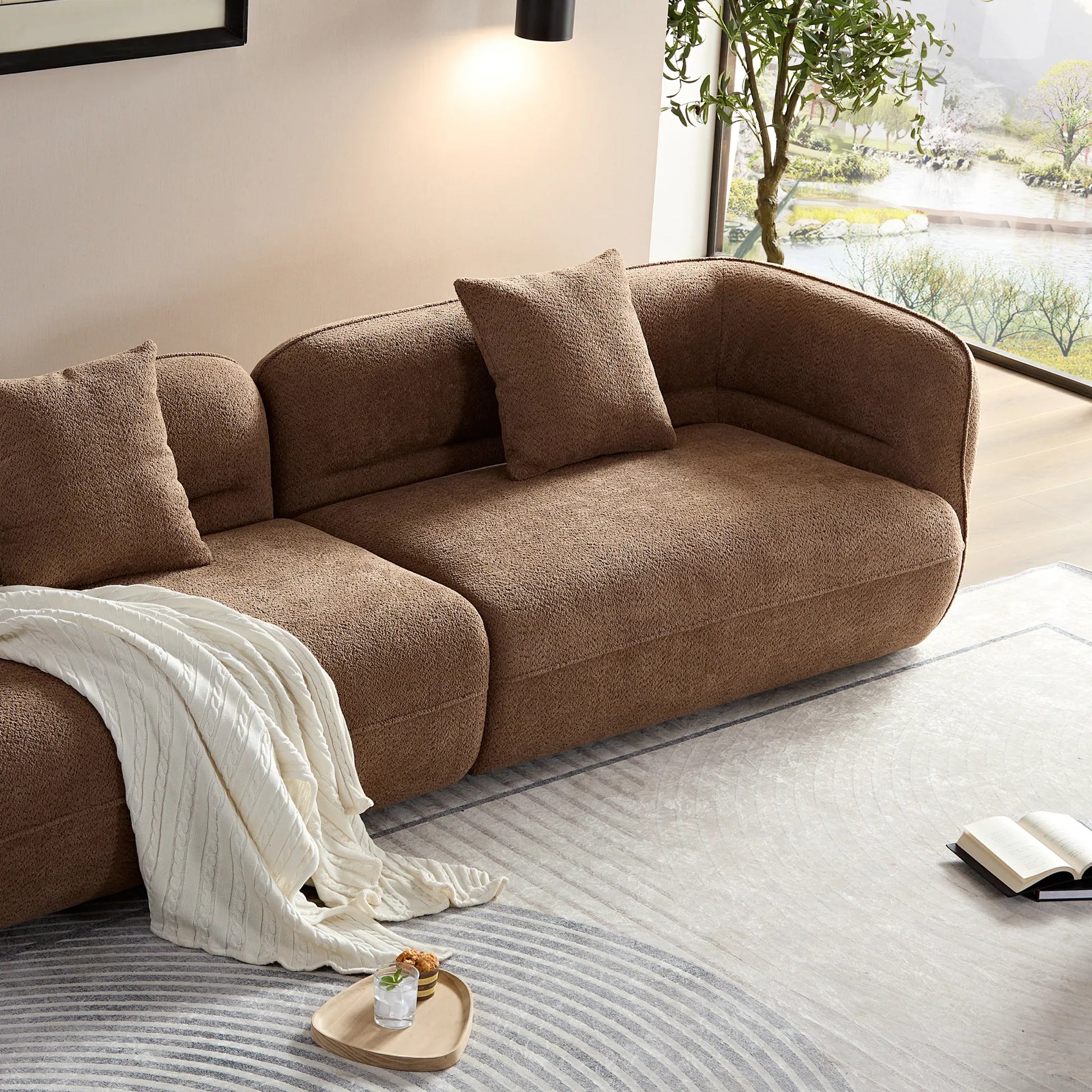 3 Seater Modern Sectional Sofa with Premium Fabric Upholstery