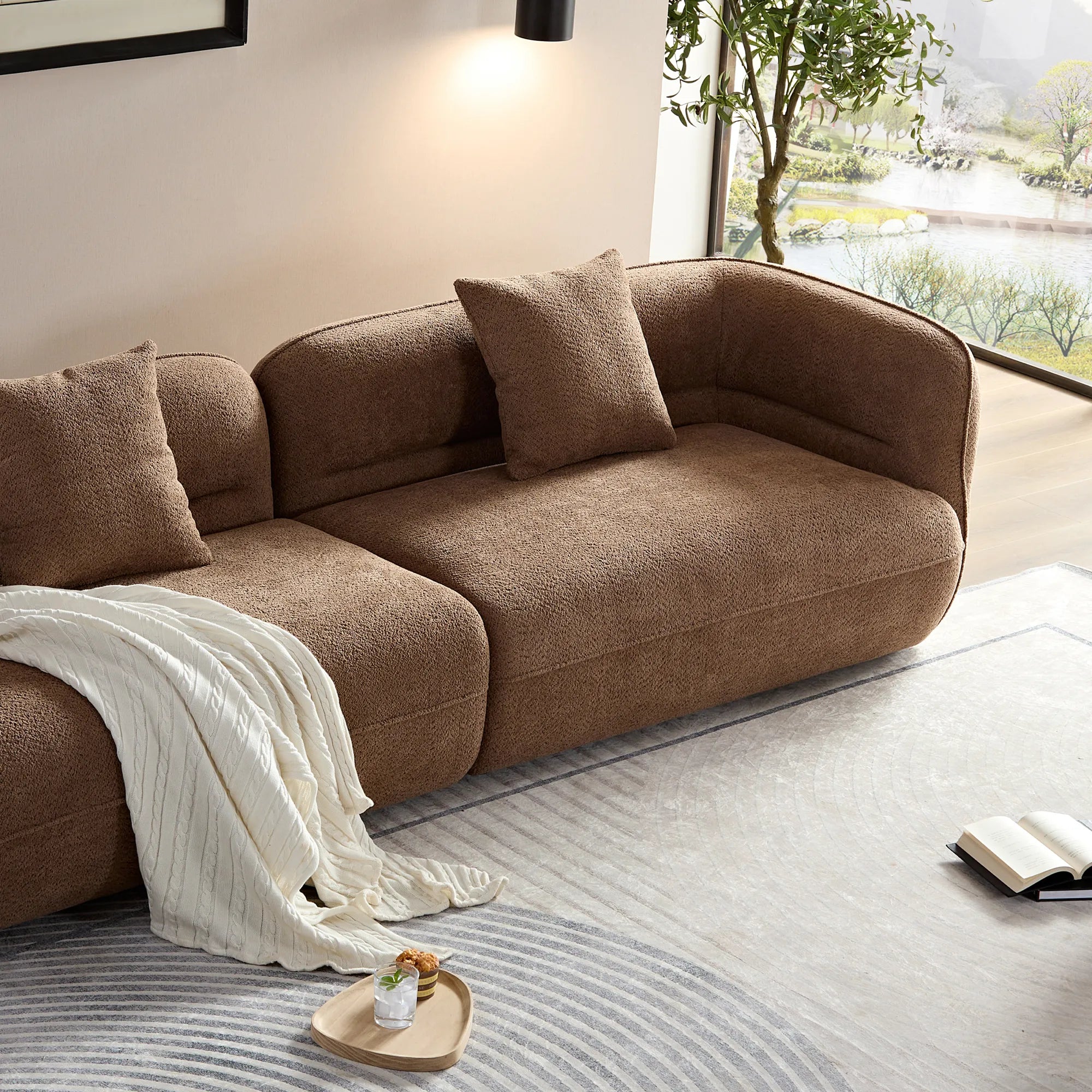 3 Seater Modern Sectional Sofa with Premium Fabric Upholstery