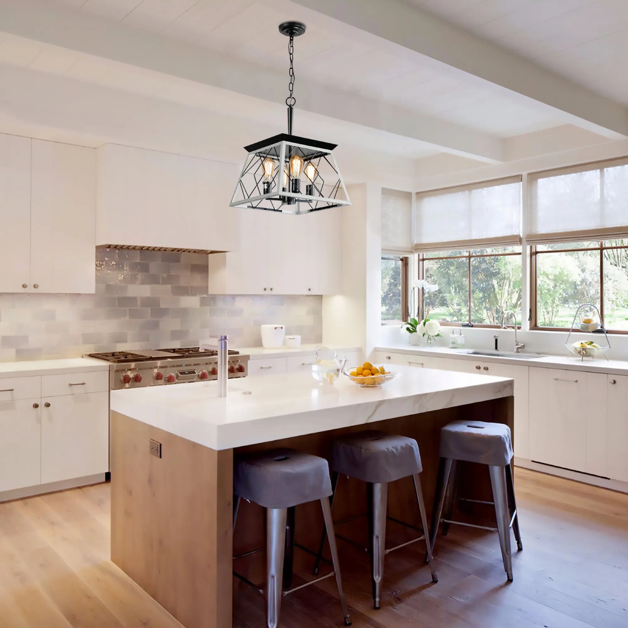 4-Light Vintage Farmhouse Pendant Light