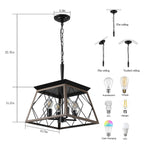 4-Light Vintage Farmhouse Pendant Light