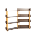 4-Tier Wooden Bookcase Shelf, Rotatable & Retractable