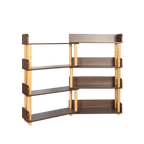 4-Tier Wooden Bookcase Shelf, Rotatable & Retractable