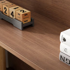 4-Tier Wooden Bookcase Shelf, Rotatable & Retractable