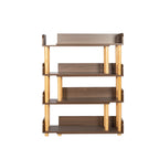 4-Tier Wooden Bookcase Shelf, Rotatable & Retractable
