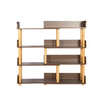 4-Tier Wooden Bookcase Shelf, Rotatable & Retractable