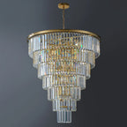 40” Grand Gold Tiered Crystal Chandelier