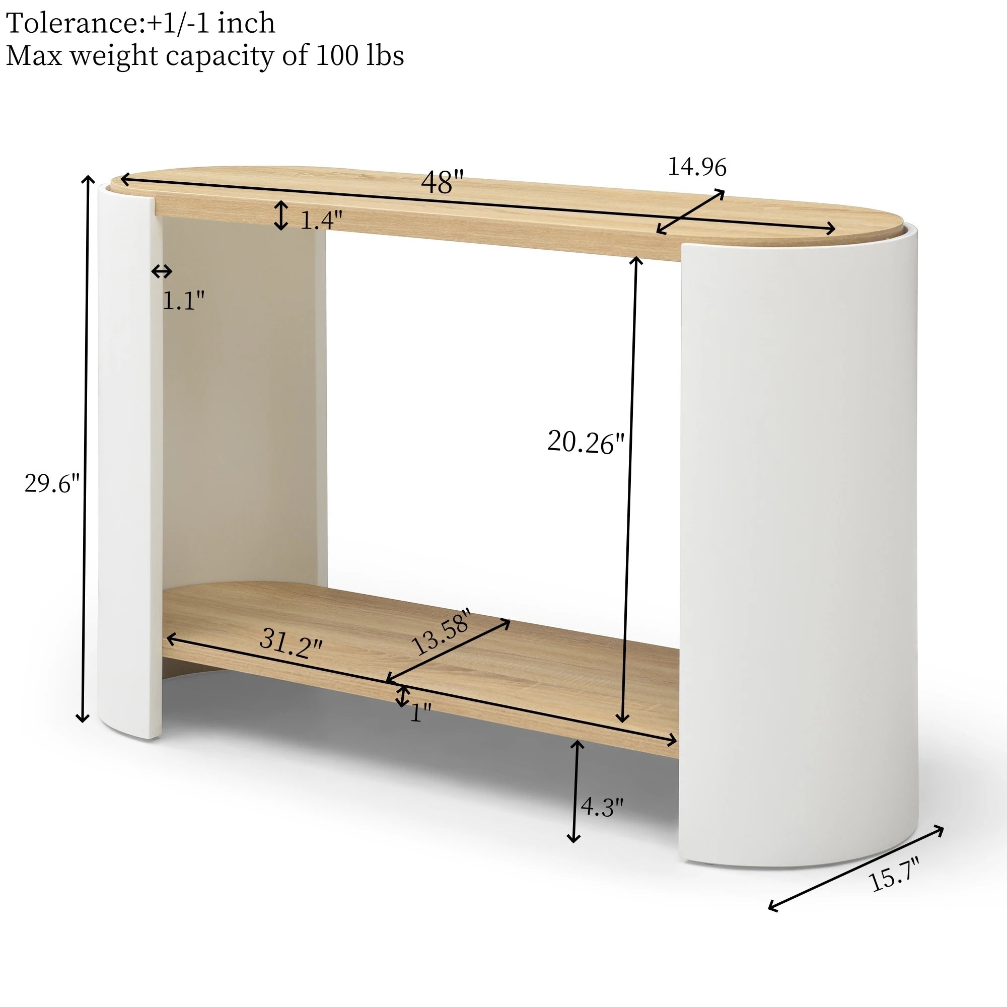 48" Modern Minimalist Console Table