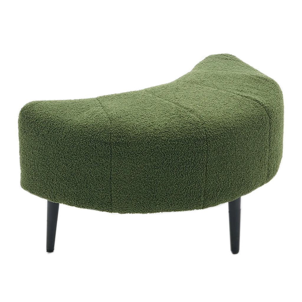 42.5" Lamb Velvet Single Sofa Chair With Cresent-Shaped Movable Footstool Ottoman