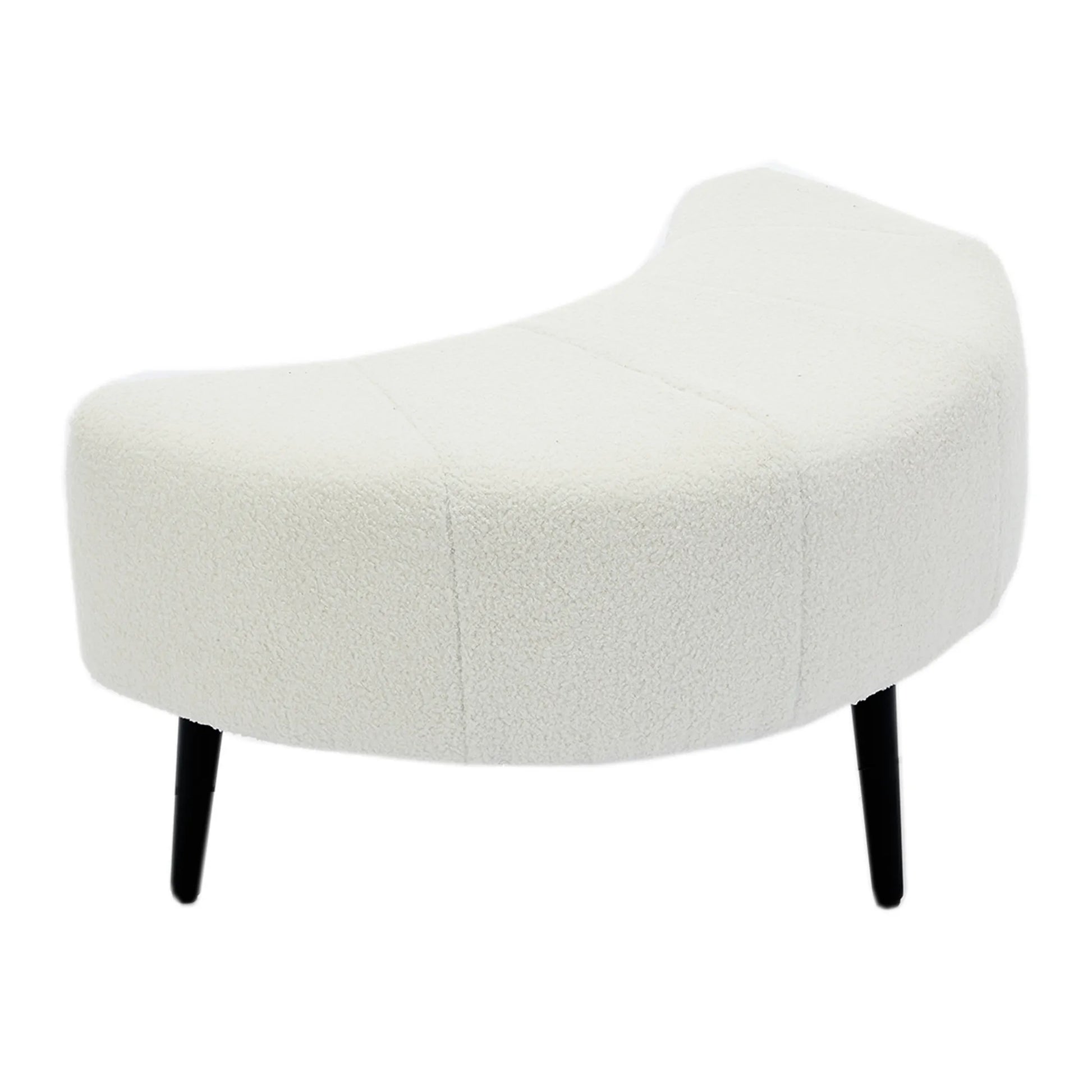 42.5" Lamb Velvet Single Sofa Chair With Cresent-Shaped Movable Footstool Ottoman