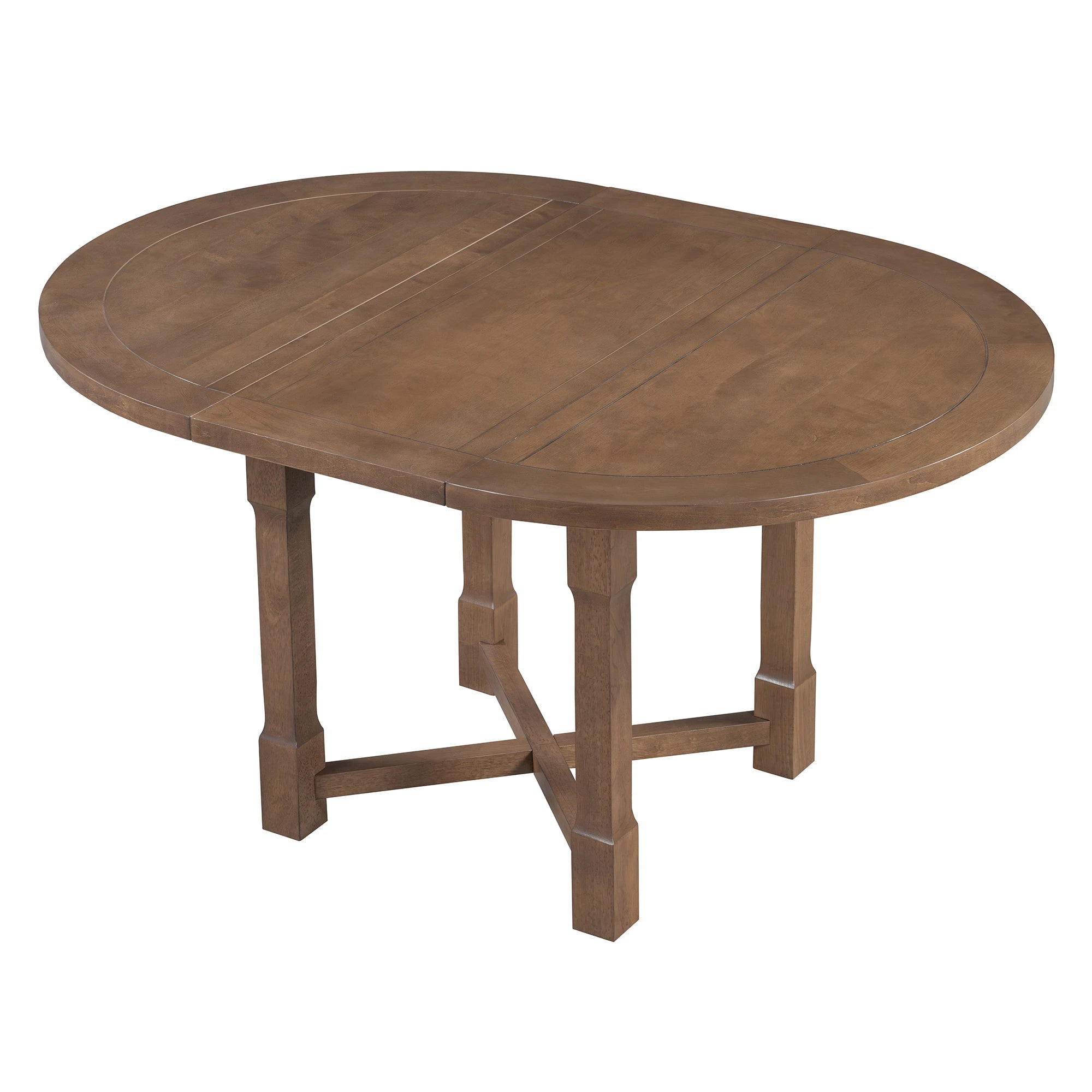 42" 5 Pieces Farmhouse Extendable Dining Table Set Wth 4 Chairs