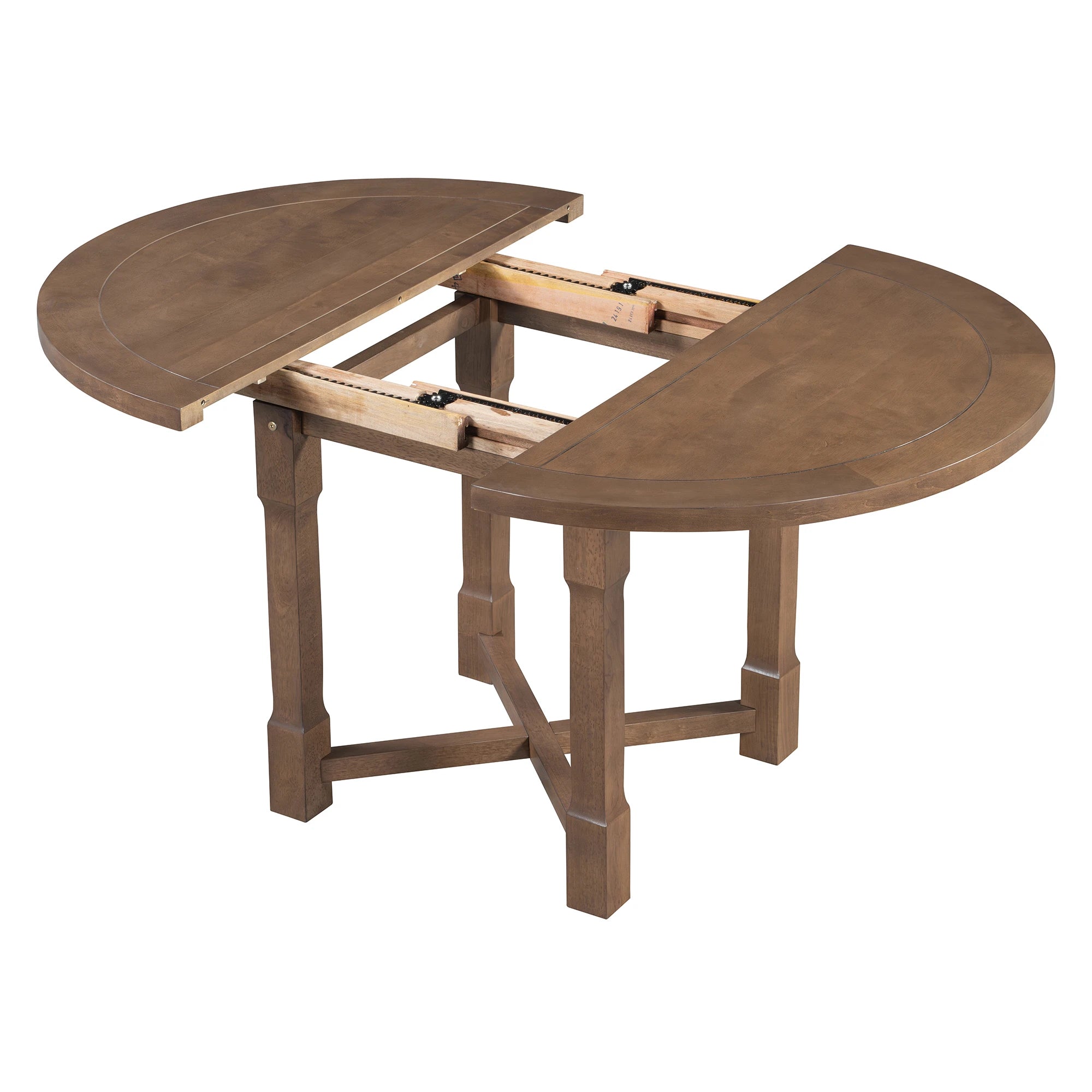 42" 5 Pieces Farmhouse Extendable Dining Table Set Wth 4 Chairs