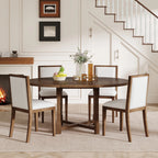 42" 5 Pieces Farmhouse Extendable Dining Table Set Wth 4 Chairs