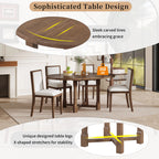 42" 5 Pieces Farmhouse Extendable Dining Table Set Wth 4 Chairs